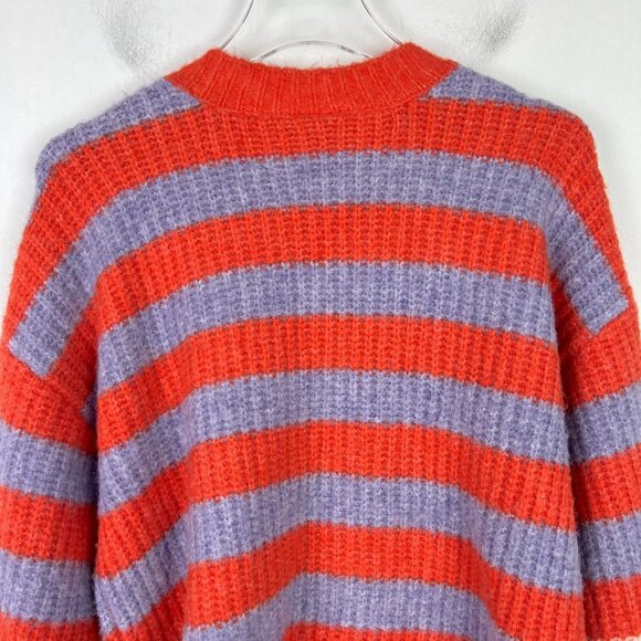 Y.A.S Jacaranda Knit Sweater Oversized Striped Wide Sleeve Size XS T2814 - Picture 10 of 11